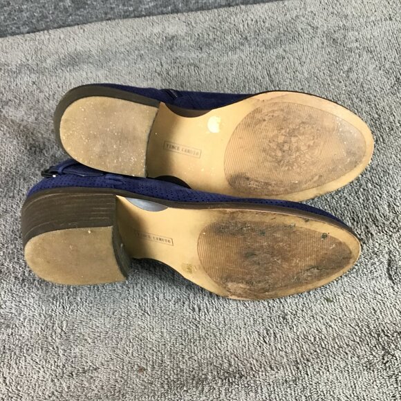 Vince Camuto Blue Suede Faux Buckle Zip Ankle Boots Booties Sz 5.5M - Picture 10 of 11